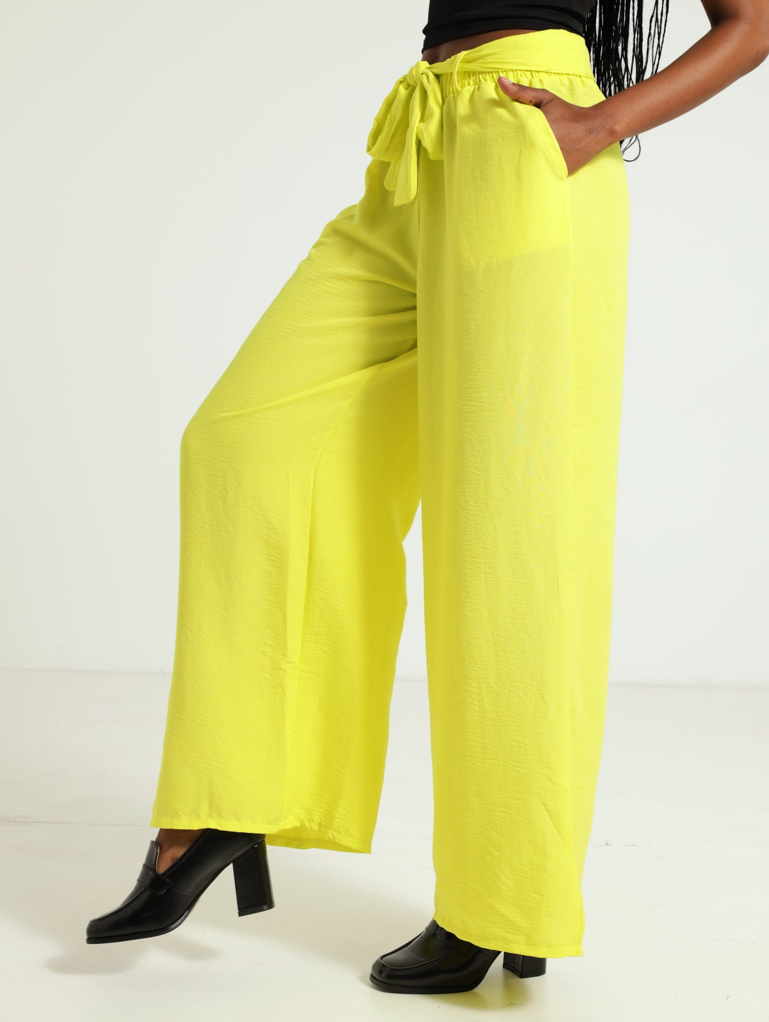 Woven Belted Wideleg Pants LEGiT