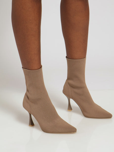 2 inch heel sock boots best sale