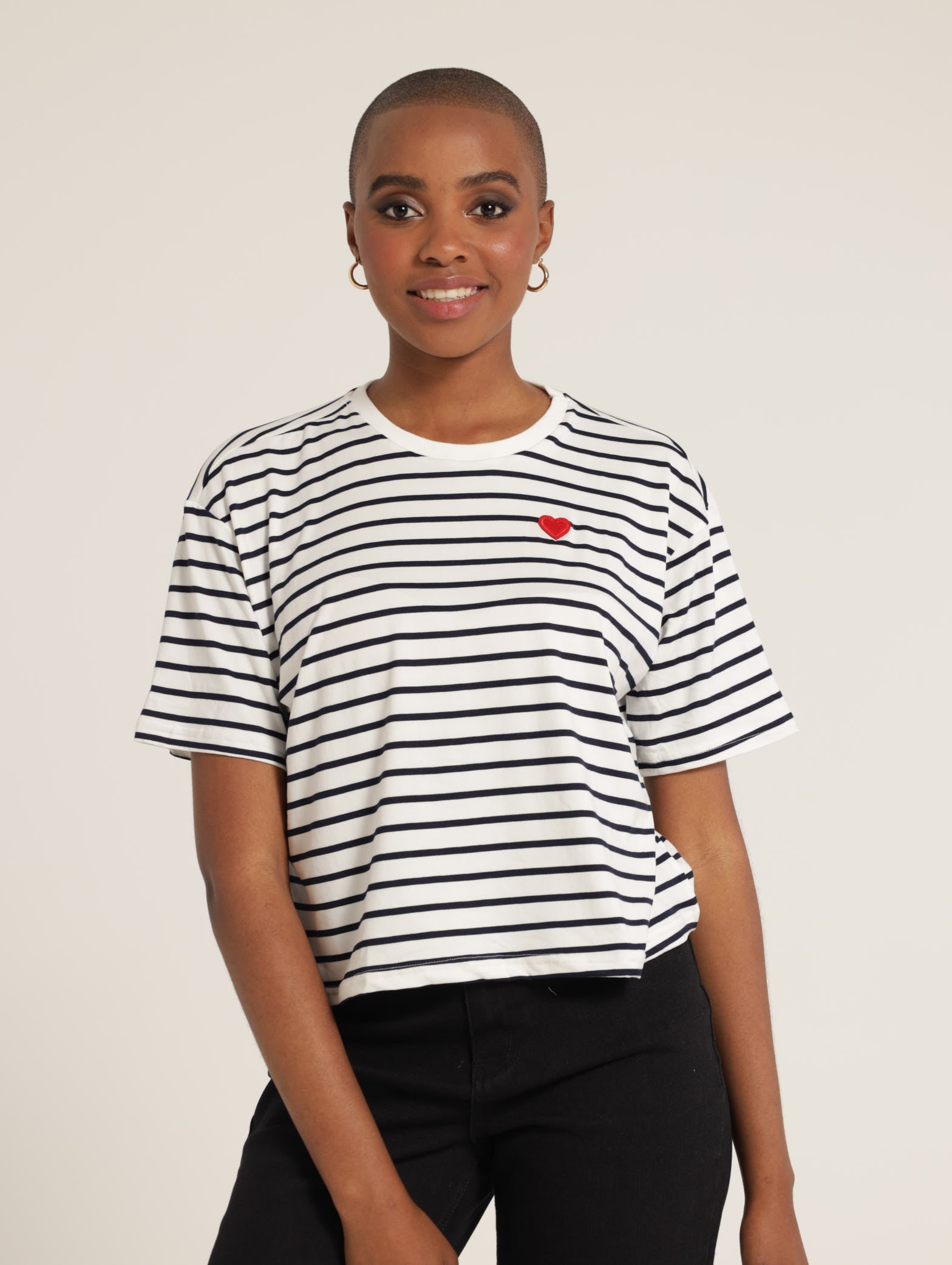 Striped t 2025 shirt with heart