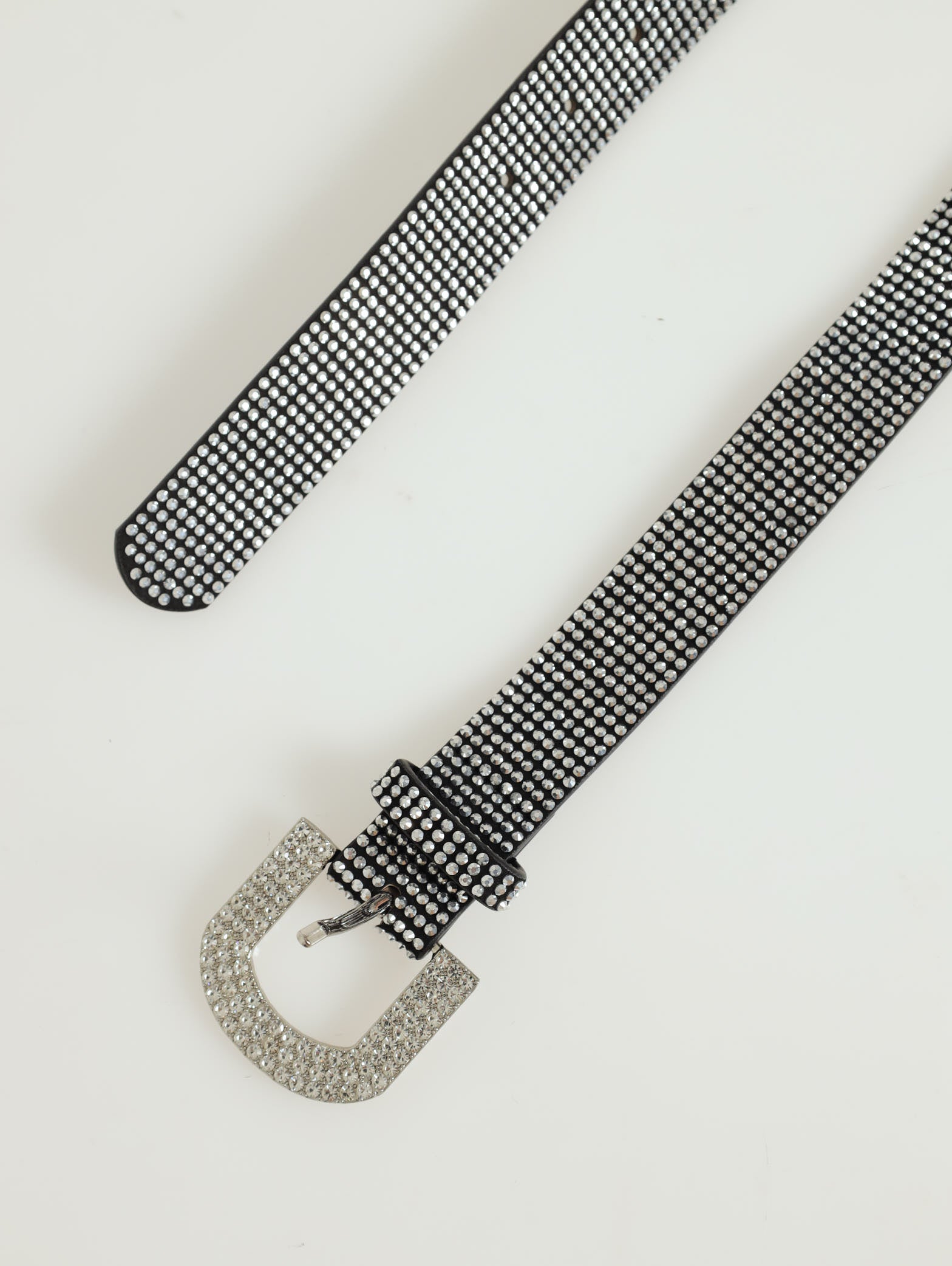 Silver diamante outlet belt