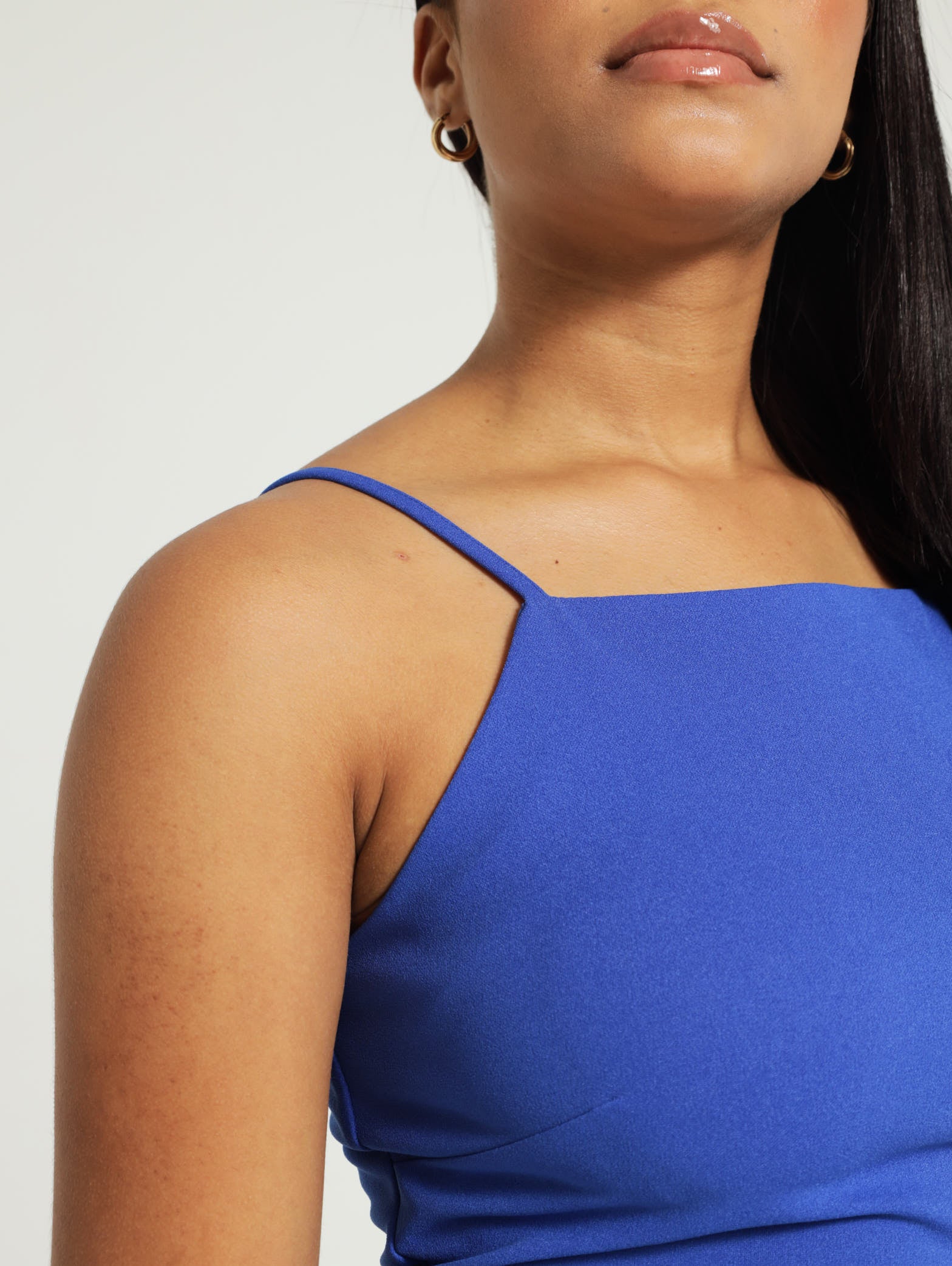 Back & Side Slit Detail Scuba Dress