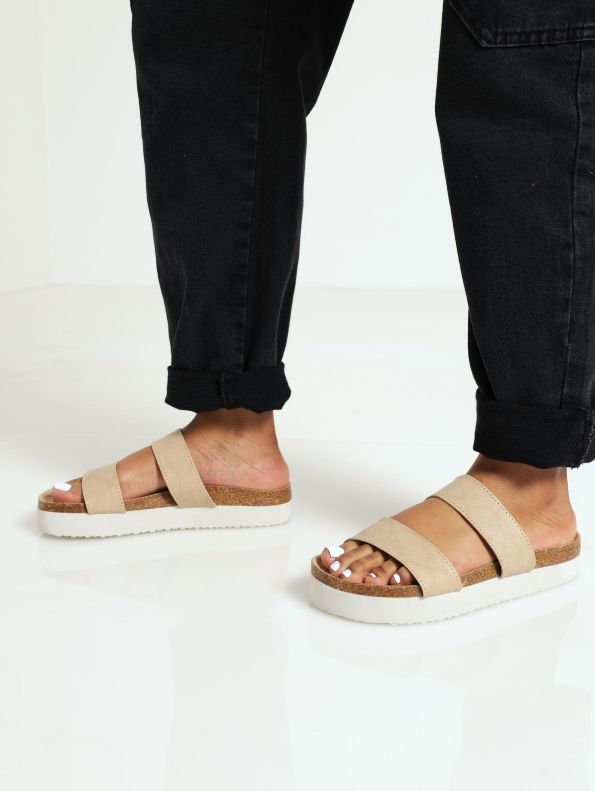 Flatform Double Strap Pushin Sandal – LEGiT