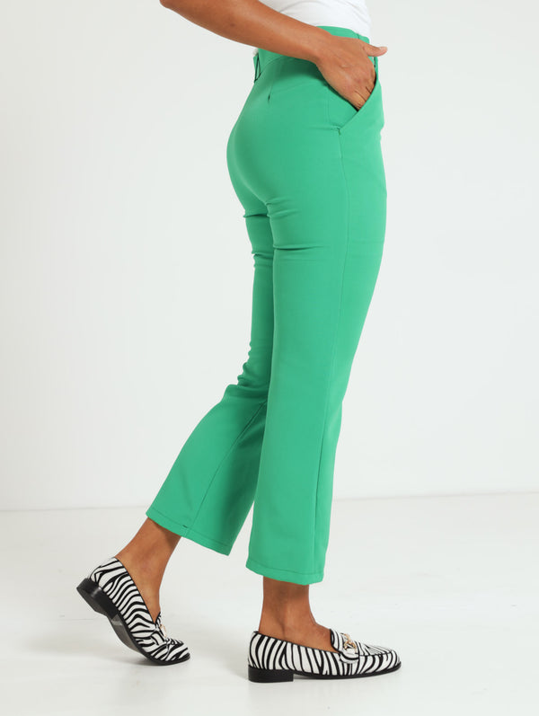 Belted Green Flare Pants – LEGiT