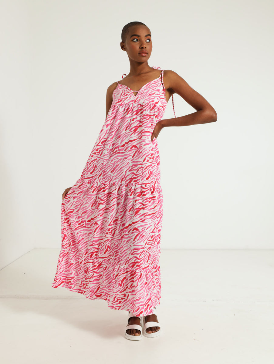 Zebra Tiered Maxi Dress – LEGiT