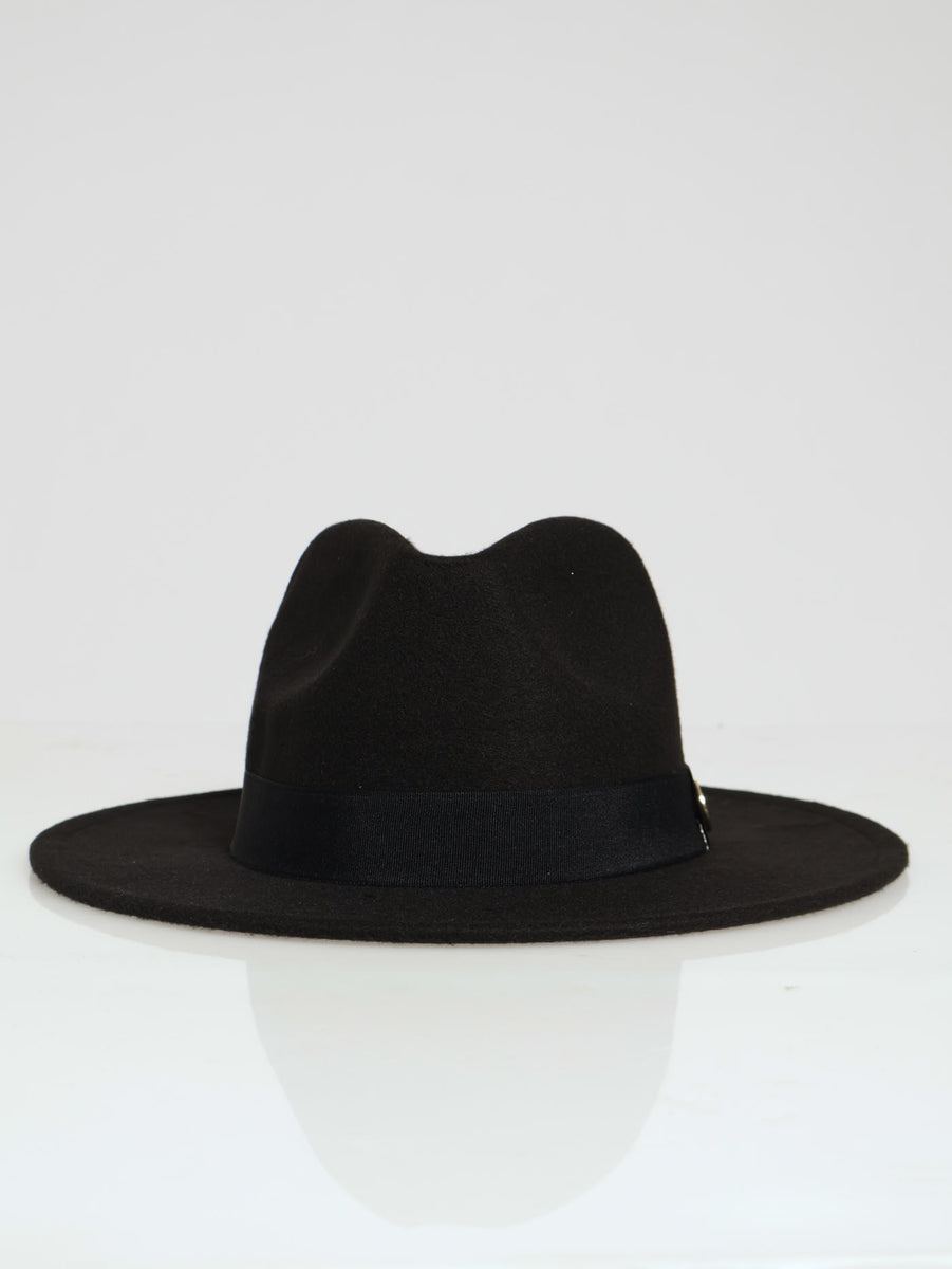 Branded Felt Fedora - Black – LEGiT