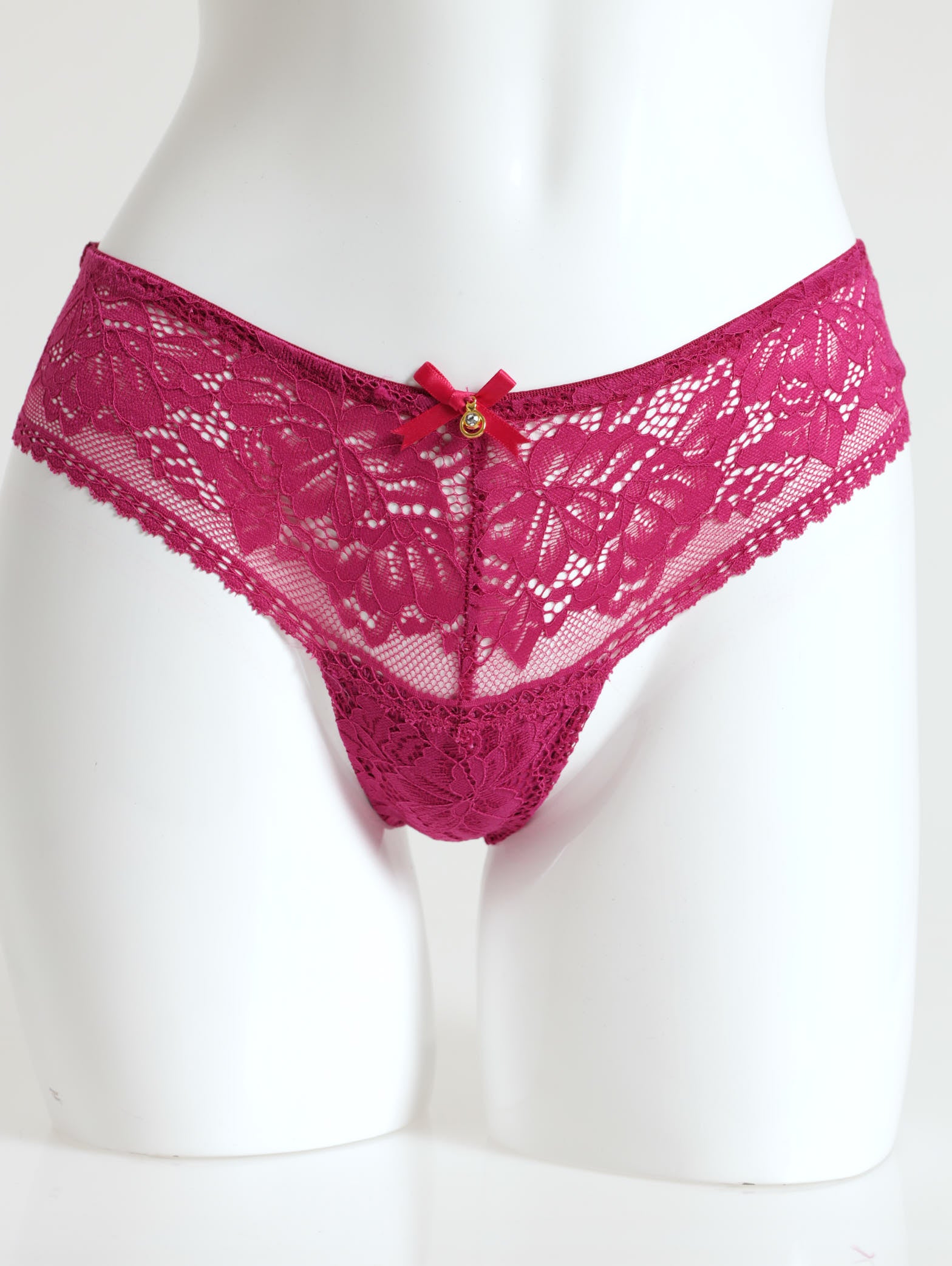 Womens 2 Pack Vibrant Pink Floral Lace Thong