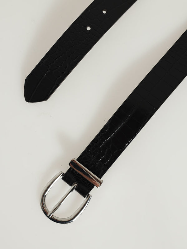 Silver Rounded Buckle & Loop Belt – LEGiT