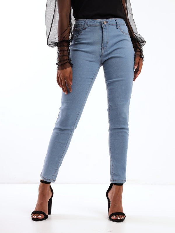 Stonewash Ankle Grazer Skinny Denim Jean