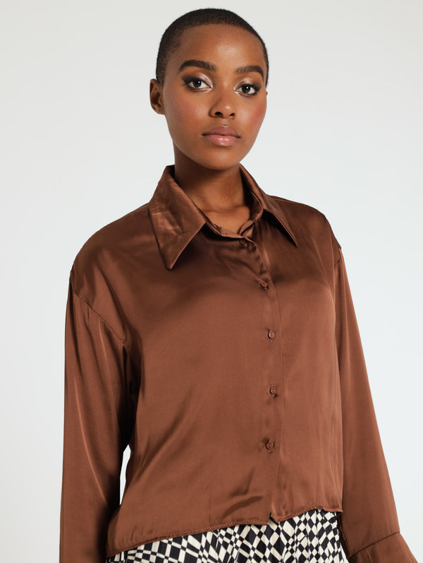 Long Sleeve Satin Shirt – LEGiT