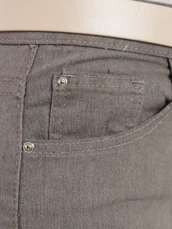 Grey Hi-Waist Belted Rip & Repair Skinny Denim Jean – LEGiT